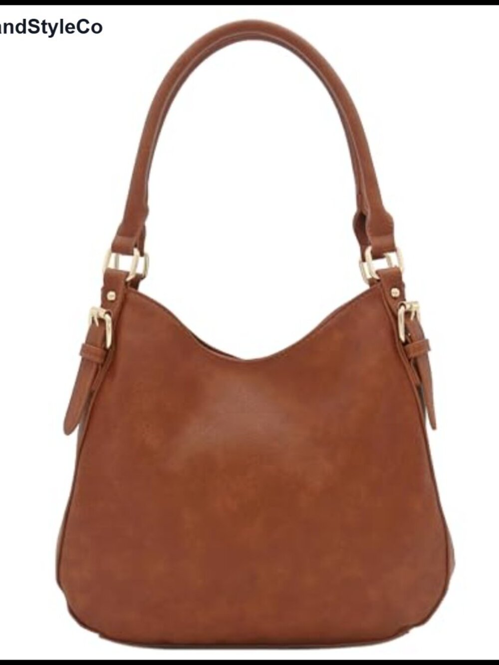 Lightweight Faux Leather Medium Hobo Bag 3 Compartment Shoulder Bag